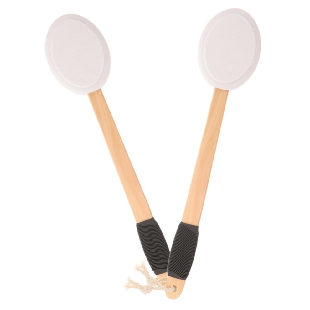 2pcs Long Handle Back Scrubber Shower Brush with Ergonomic Curved Design and Nonslip Grip for Men and Women