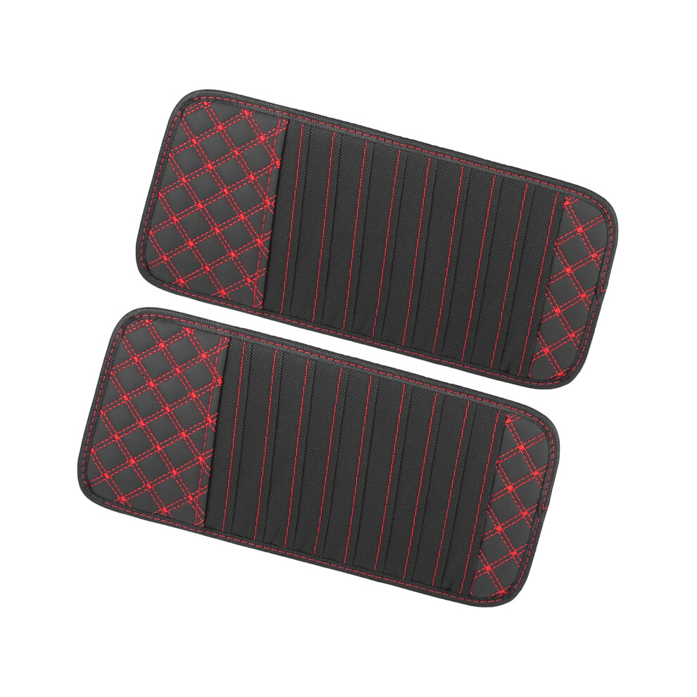 Car Sun Visor Organizer With 10 Cd Dvd Sleeves, Large Capacity, With Trim, 2Pcs Black/Red 9113335604506