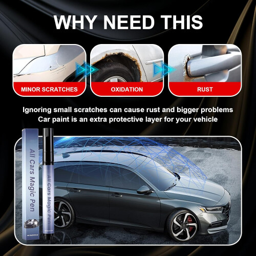 Car Scratch Remover Set with Magic Scratch  Pen, Quick Fix, Waterproof UV Protection, 2 Pack 1