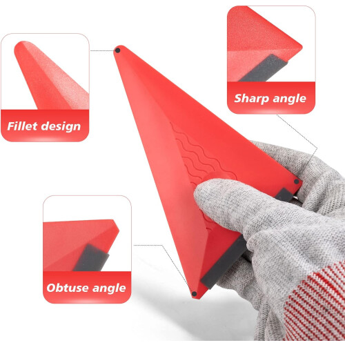 3PCS Window Tint and Vinyl Wrap Triangle Squeegee Set with Silicone Edge, MultiAngle Corner Reach 1