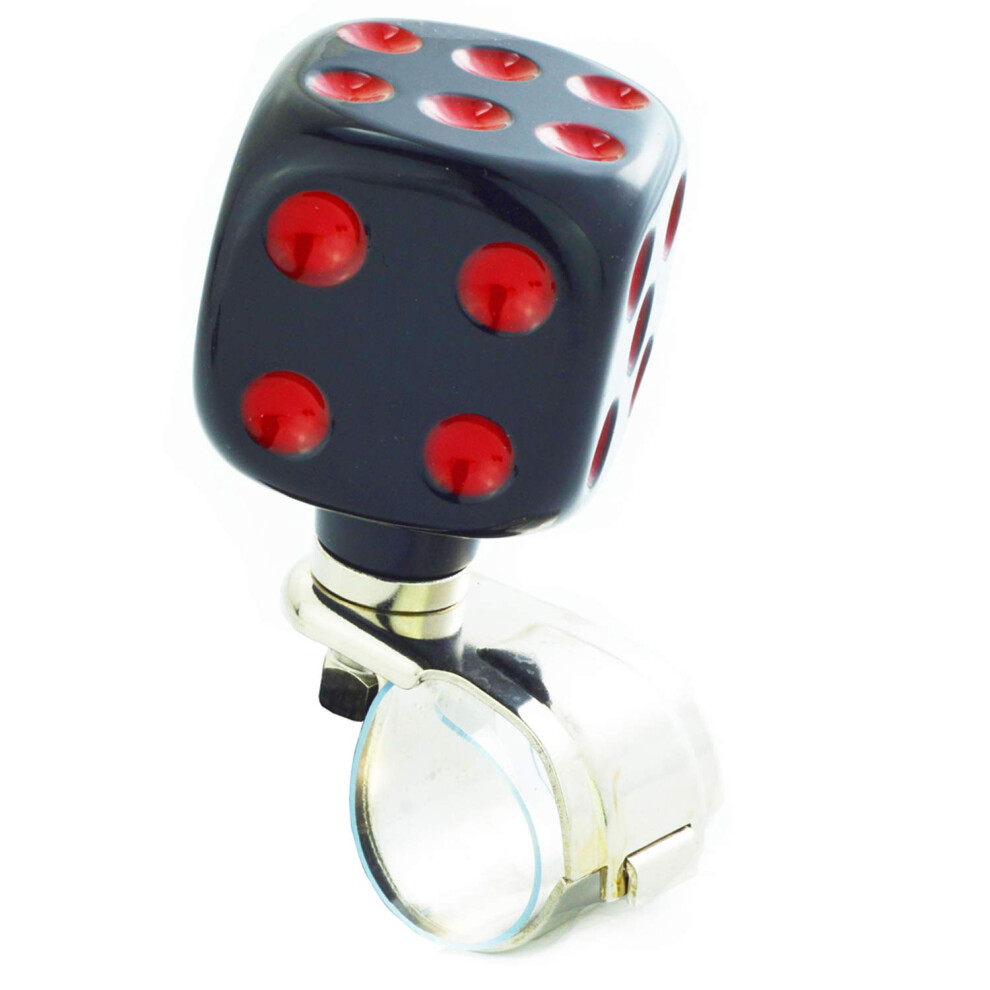 Steering Wheel Spinner Dice Knob For Onehanded Control, Universal Car Steering Assist, Black 9113335604650