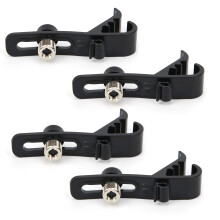 Adjustable Drum Microphone Clip Set, Shockproof Mic Clamp for Snare and Toms, Flexible Secure Mount, Pack of 4