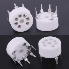 10PCS 7 Pin Ceramic Tube Socket Gold Plated PCB Mount for Vacuum Amplifier and Radio