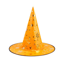 (A) Witch Hat Halloween Makeup Ball Party Hat Children's Performance Witch Magician Pointed Hat
