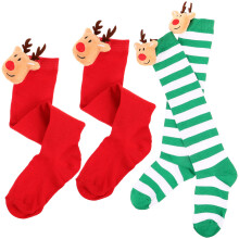 8Paires Longues Noël Polyester Motifs Amusants