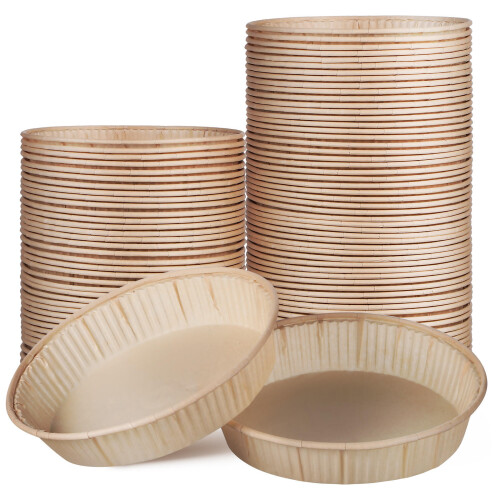 200Pcs Mini Round Tart Pans Beige Grease-Proof Baking Cups for Baking 1