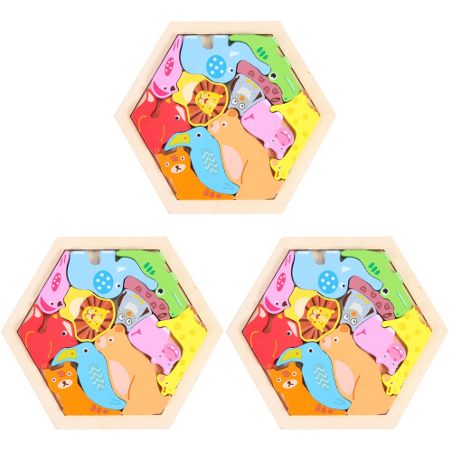 3Ensembles Puzzle Cognitif Bois 3D Enfants 1