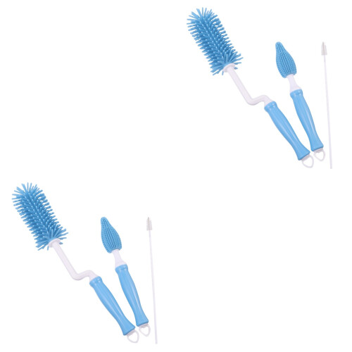 6Pièces Brosse Nettoyage Silicone Pour Tétines Bébé 2