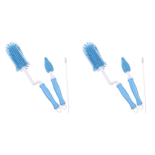 6Pièces Brosse Nettoyage Silicone Pour Tétines Bébé 1
