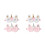 4Pièces Cache-Yeux En Peluche Blanche Élastique Motif Licorne 4