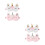 4Pièces Cache-Yeux En Peluche Blanche Élastique Motif Licorne 6
