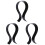 3Pièces Crochet Casque Noir Stable Anti-Rayures Utilisation Prolongée 3