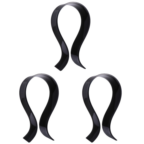3Pièces Crochet Casque Noir Stable Anti-Rayures Utilisation Prolongée 2