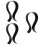 3Pièces Crochet Casque Noir Stable Anti-Rayures Utilisation Prolongée 8