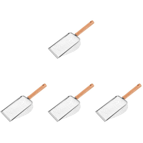 4Pièces Litière Chat Métal Bois Nettoyage Rapide 2