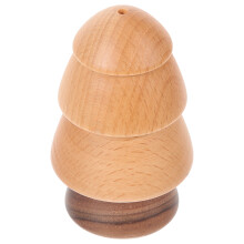 5Pcs Wooden Christmas Tree Toothpick Container Beige Storage