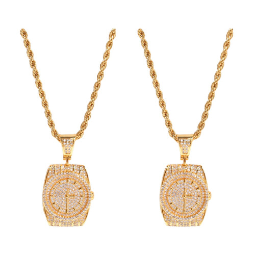 2Pièces Hip-Hop À Pendentif Simple Et 1