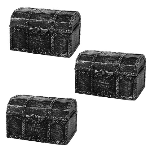 12Pièces Coffres Pirate Jouets Pour Enfants Noir 2