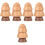 5Pcs Wooden Christmas Tree Toothpick Container Beige Storage 6
