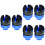 6Pièces Protection Roue Aluminium Traitement Bleu 9