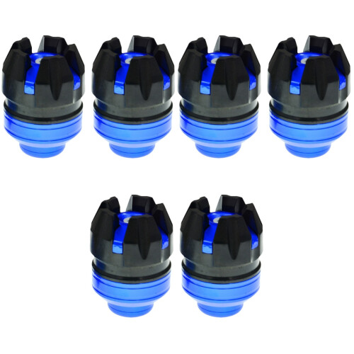 6Pièces Protection Roue Aluminium Traitement Bleu 2