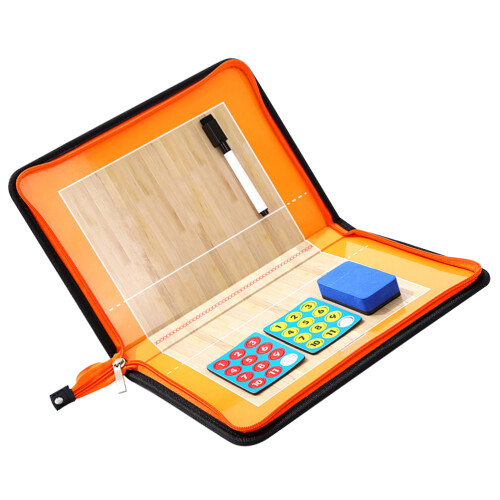 2Ensembles Coaching Volley Cuir Zippée Pliable Avec Marqueurs