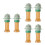6Pièces Couvercles Kids Vert Silicone Portable Décor 6