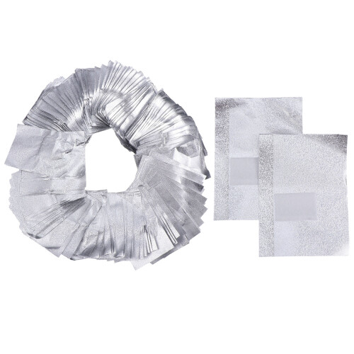 2000Pièces Wraps Nail Foil Argent Usage Pro & Retrait Vernis