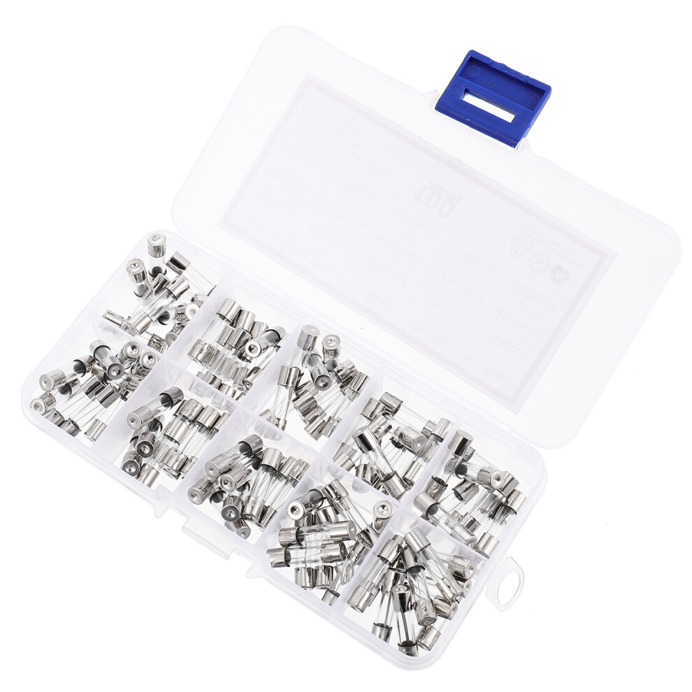 100Pcs 0.2A-20A Glass Tube Fuse Assorted Kit 5X20mm Glass 3631485473606