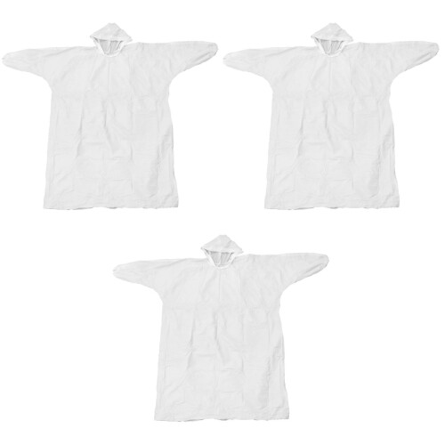 3Pièces Capes Jetables Blanches Durable Légères Pour Outdoor 1