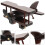 2Pièces Modèles Et Hélicoptère Bois Marron Pour Enfants 11