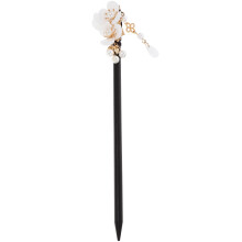 2Pcs Wooden Hair Sticks Hair Bun Accessories White Jade for Girls