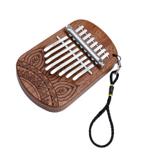Mini 8 Keys Kalimba Thumb Piano Wooden Body Beginner Friendly with Case for Travel and Gifts