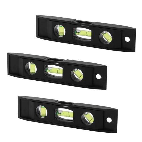 6Pièces Niveau Magnétique Équilibre Noir ABS Règle De Mesure Compacte 1