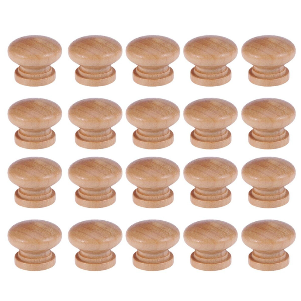 60Pcs Natural Wooden Cabinet Knobs For Drawers Furniture With Screws 3631488191354