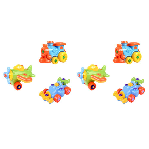 6Pièces Jouet Enfants Assemblage Train Kart Plastique Couleurs 2