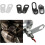 Motorcycle Headlight and Turn Signal Bracket with Adjustable Fork Mount, Black Pair 2