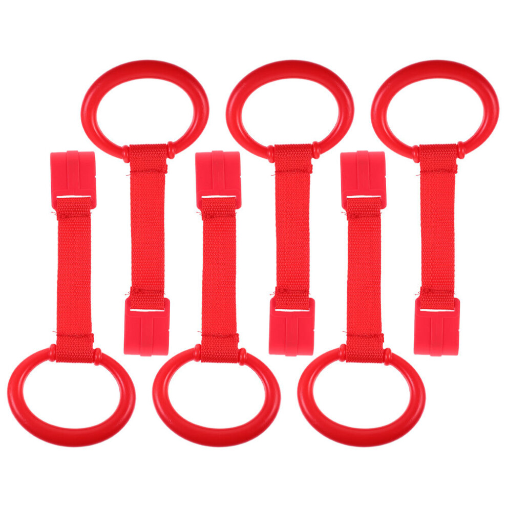 18Pcs Pull Up Rings Plastic For Playpen Walking Support Red Inoomp