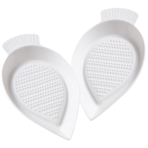 3Pcs White Ceramic Garlic Plate Multi-Function Ginger Grinder