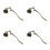 4Pièces Accessoire Zinc Alliage Décor Floral 4