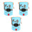 3Pcs Blue Fabric Storage Buckets with Handles for Laundry Use 4