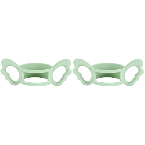 2Pièces Poignées Vertes En Silicone Pour Ultra Large Bébé 2