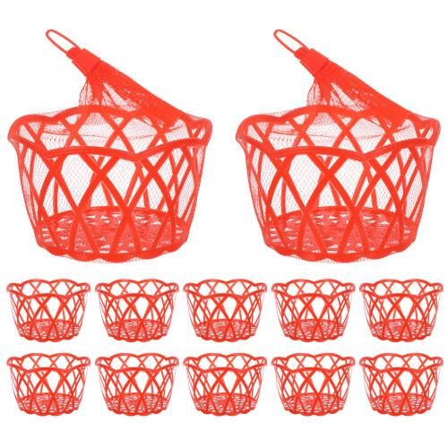 60Sets Plastic Red Mesh Egg Storage Bags with Ventilated Design 1