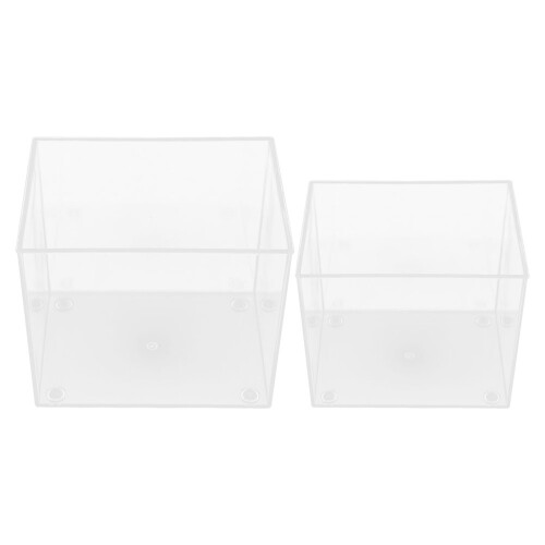 6Pcs Compact Transparent Betta Fish Bowl Plastic Aquarium Tank
