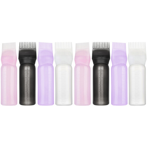 8Pcs Hair Root Applicator Bottles PP Dyeing Tools Lightweight Assorted 2