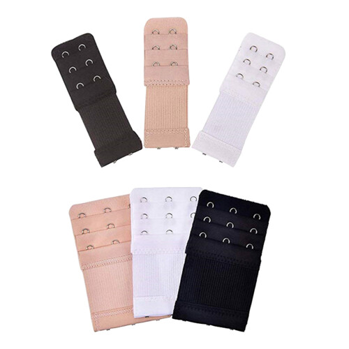 12 Pcs Women Comfortable Bra Extenders Elastic 2/3 Hooks Strap