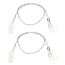 4Sets White Hearing Aids Clip Portable Bte Protector Anti-Lost Rope