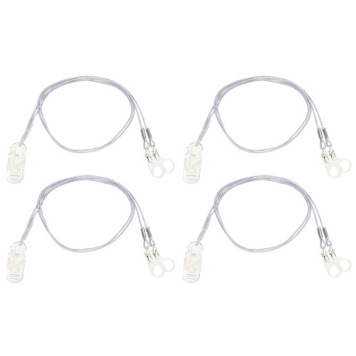 4Sets White Hearing Aids Clip Portable Bte Protector Anti-Lost Rope 1