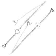 4Pcs Metal Bra Straps Replacement with Hollow Heart Detail