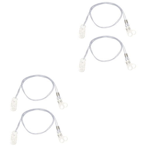 4Sets White Hearing Aids Clip Portable Bte Protector Anti-Lost Rope 2